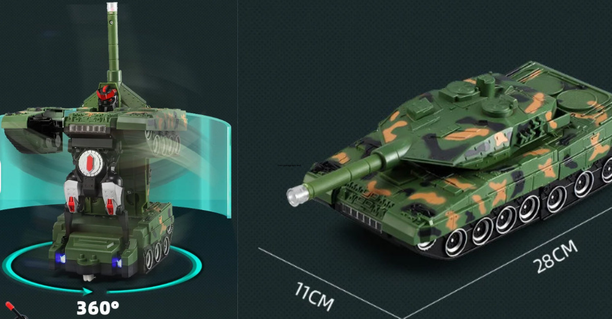 jucarie interactiva tanc de lupta transformabil in robot cu telecomanda